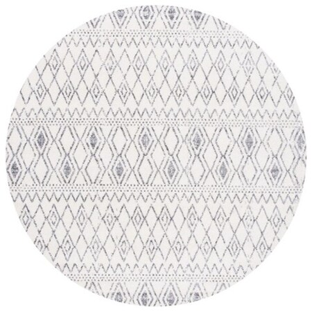 Safavieh 6 ft. 7 in. x 6 ft. 7 in. Tulum Contemporary & Vintage Round Power Loomed Rug - Ivory & Gray TUL628A-7R